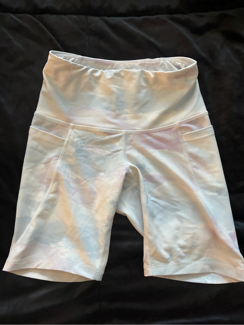 Old Navy Blue and Purple Cloud High-Rise Bike Shorts